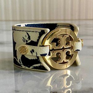 Tory Burch Logo Wide Double Snap Cuff